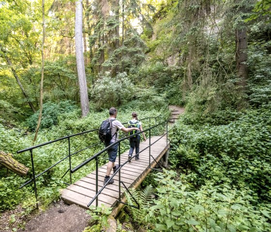 Wandern durch die Wolfsschlucht am Traumpfad Höhlen- und Schluchtensteig, © Eifel Tourismus GmbH, Dominik Ketz