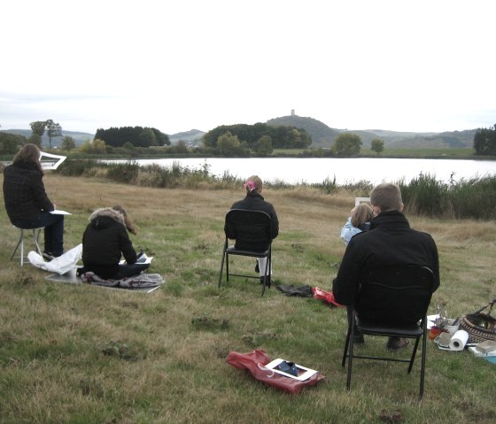 Malkurs am Rodder Maar, © Christel Lenzgen