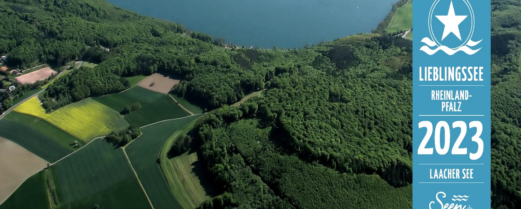 Luftbild Laacher mit Signet Schönster See, © Walter Müller