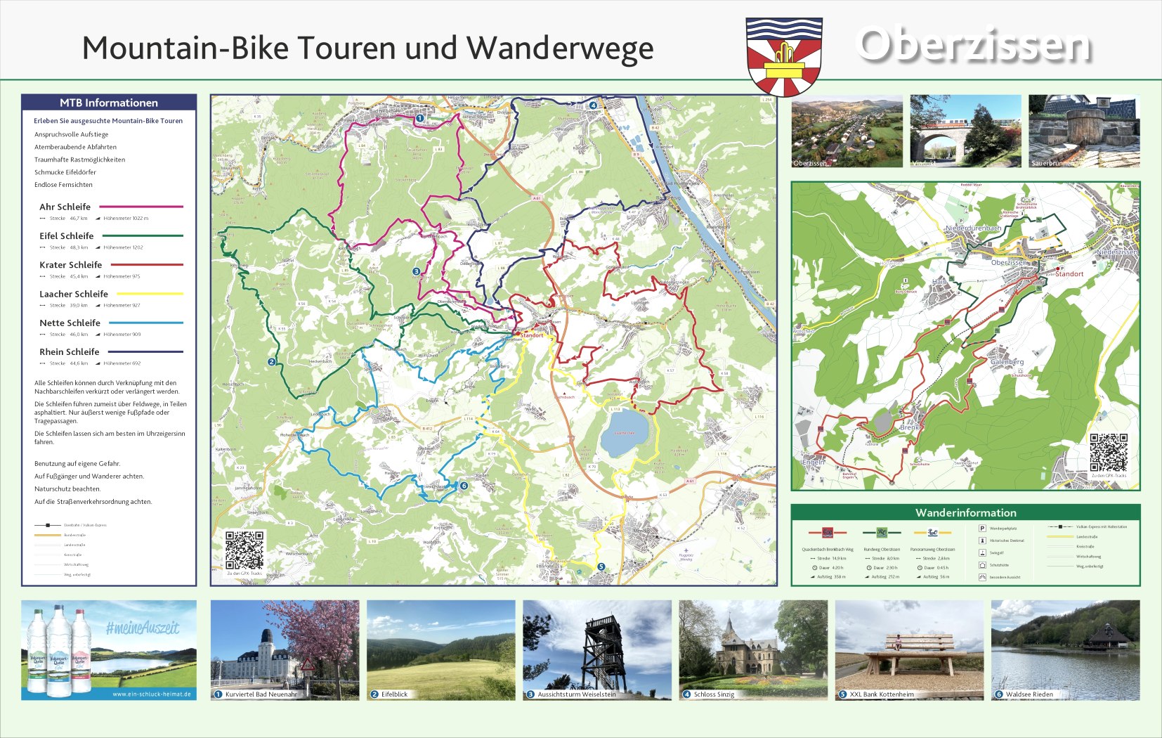 Übersichtskarte Mountainbike Touren Oberzissen, © OG Oberzissen
