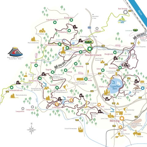 Karte Ferienregion Laacher See, © Vulkanregion Laacher See