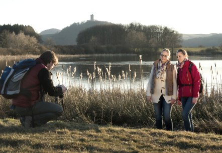 Rodder Maar mit Sicht auf Burg Olbrück, © VG Brohltal